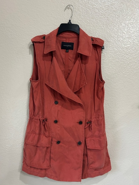 Banana Republic Jackets & Blazers - Banana Republic Red Safari Vest Sz M Summer Vacation Layered Casual Chic TC0132